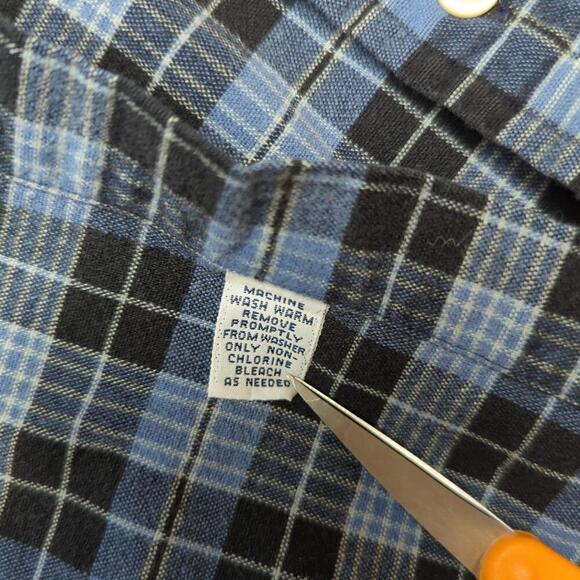 VTG Polo Ralph Lauren Shirt Men XL Blue Plaid Blake Flannel Button Pony Y2k - Picture 9 of 9